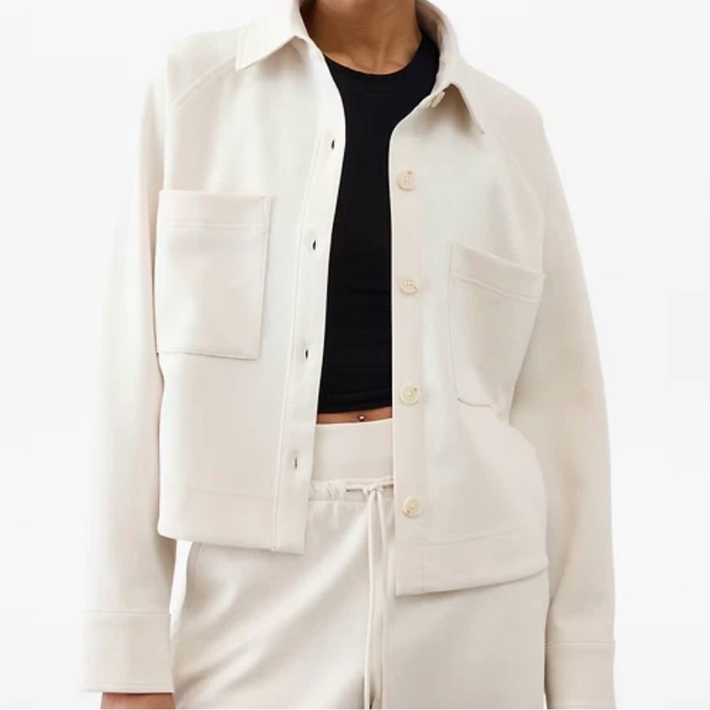 Athleta Cream/Bone/off White Allure Shirt Jacket Oversized  XL